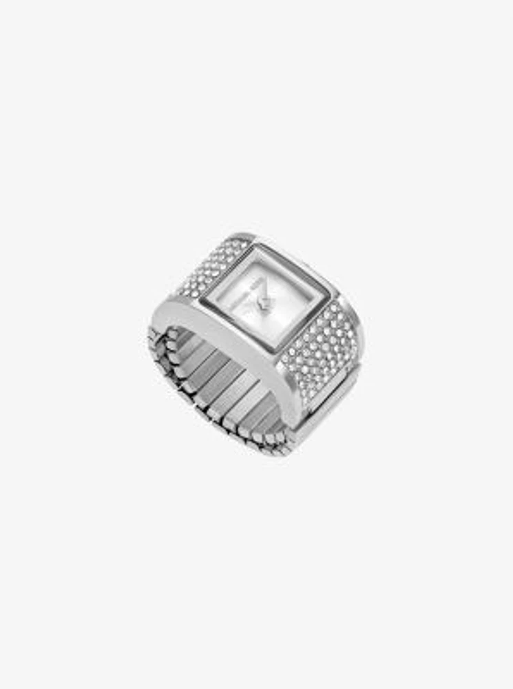 Darrington Pavé Silver-Tone Ring Watch