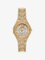 Reloj Raquel mini en tono dorado con pavé
