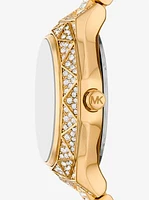 Mini Raquel Pavé Gold-Tone Watch