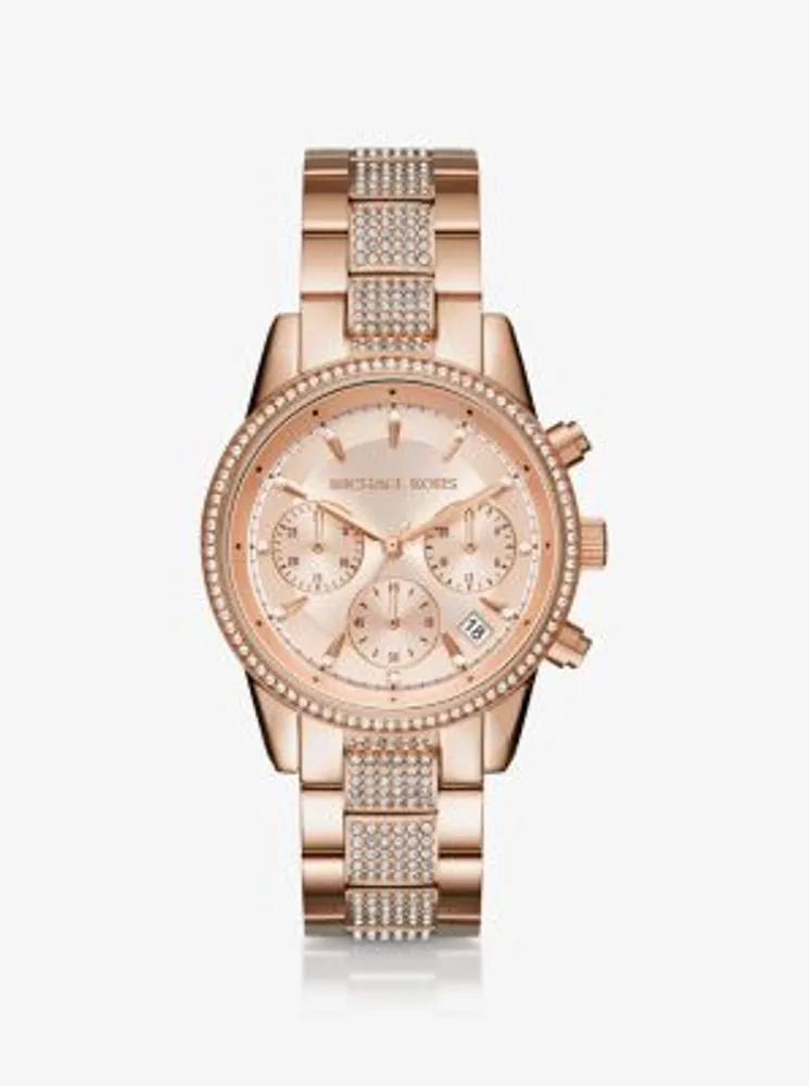 Ritz Pavé Rose Gold-Tone Watch