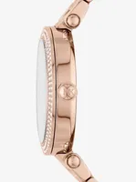 Oversized Pavé Logo Rose Gold-Tone Watch