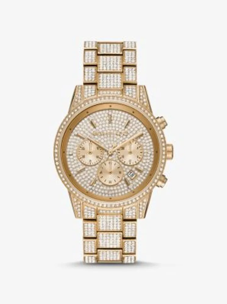 Ritz Pavé Gold-Tone Watch