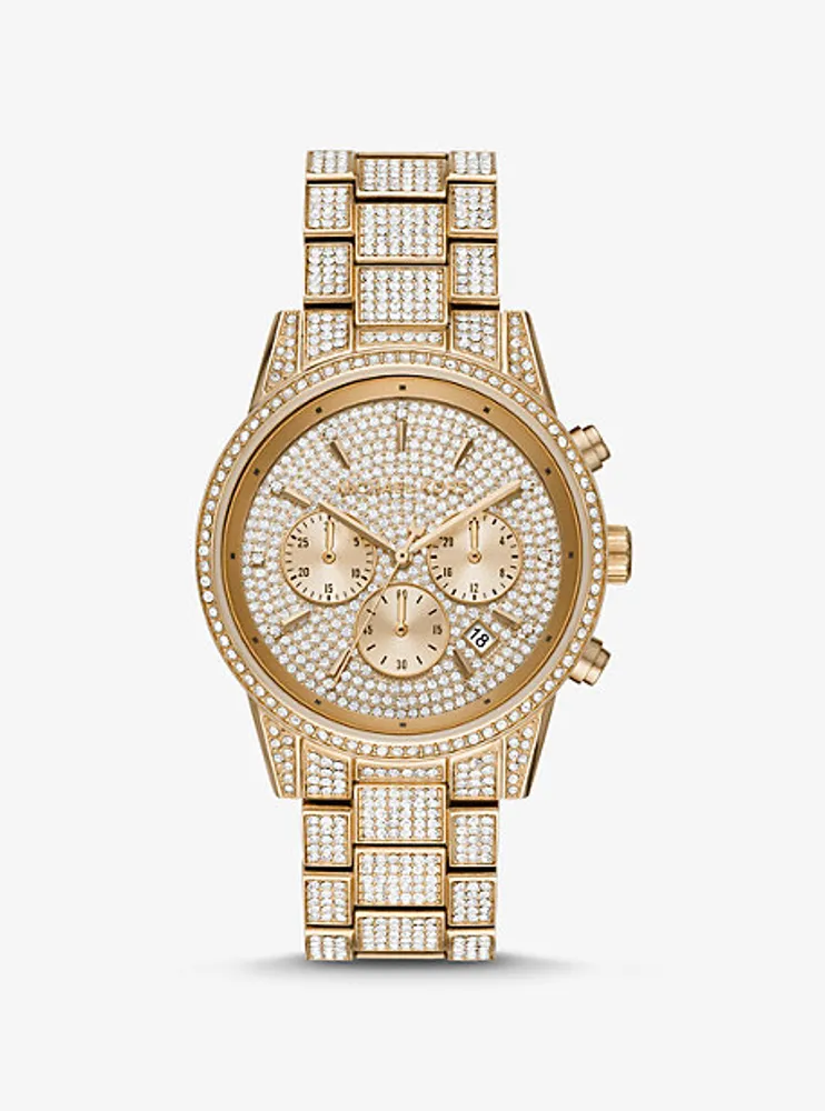 Ritz Pavé Gold-Tone Watch