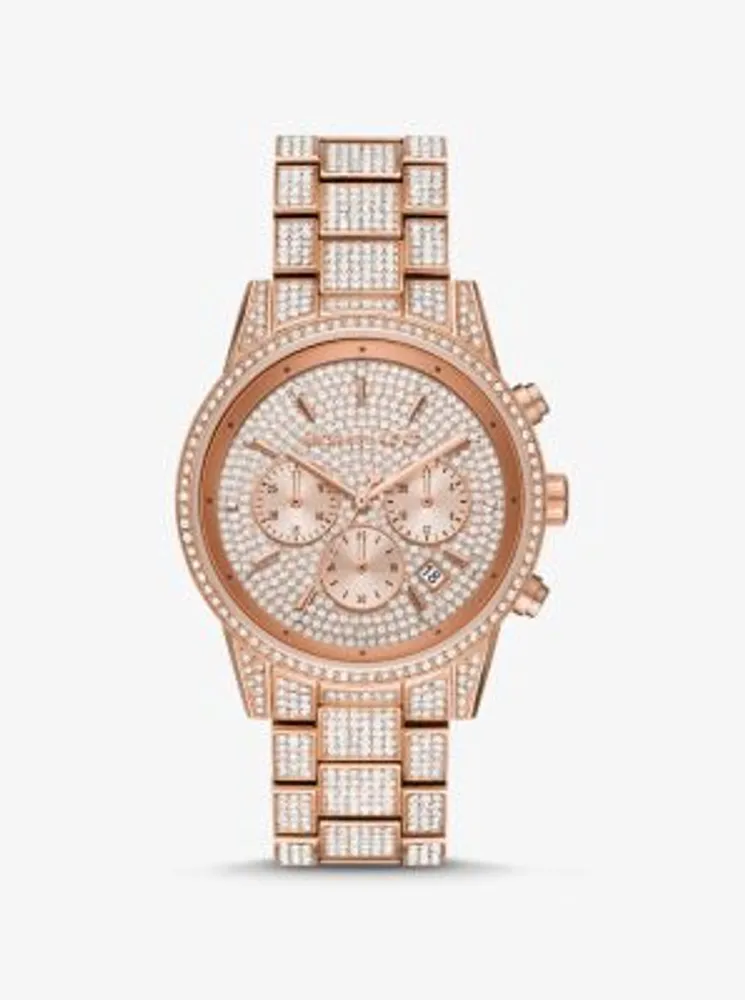 Ritz Pavé Rose Gold-Tone Watch