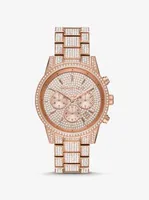 Ritz Pavé Rose Gold-Tone Watch