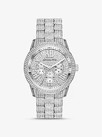 Oversized Brynn Pavé Silver-Tone Watch