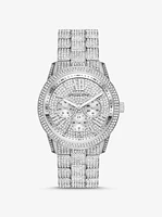 Oversized Berkley Pavé Silver-Tone Watch