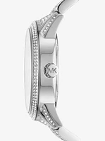 Oversized Berkley Pavé Silver-Tone Watch