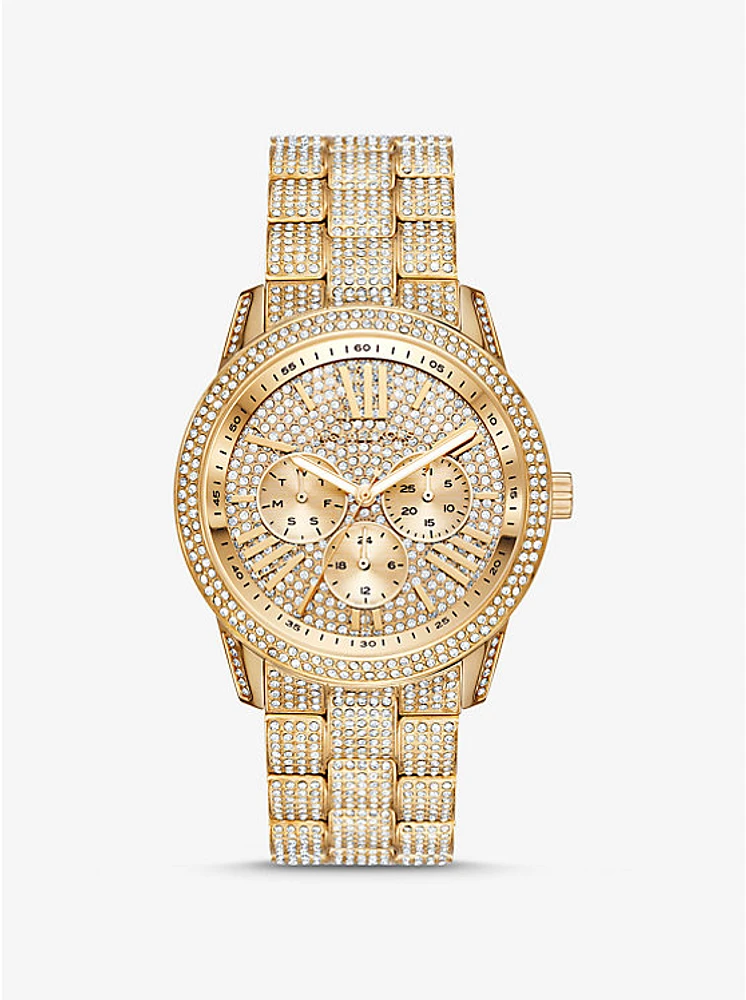 Oversized Bradshaw Pavé Gold-Tone Watch