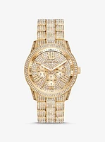 Oversized Brynn Pavé Gold-Tone Watch