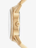 Oversized Brynn Pavé Gold-Tone Watch