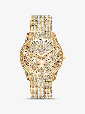 Oversized Brynn Pavé Gold-Tone Watch