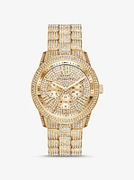 Oversized Brynn Pavé Gold-Tone Watch