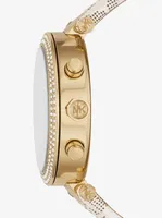 Oversized Parker Pavé Gold-Tone and Logo Watch