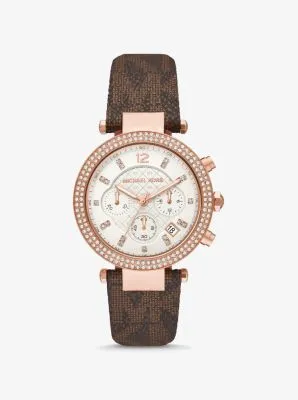 Oversized Parker Pavé Rose Gold-Tone and Logo Watch