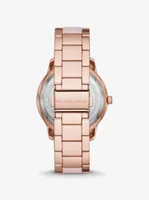 Oversized Tibby Pavé Rose Gold-Tone Blush Acetate Watch