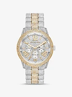 Oversized Brynn Pavé Two-Tone Watch