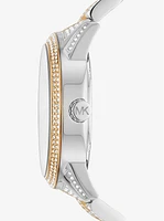 Oversized Brynn Pavé Two-Tone Watch