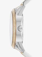 Oversized Brynn Pavé Two-Tone Watch