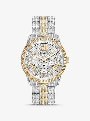 Oversized Brynn Pavé Two-Tone Watch