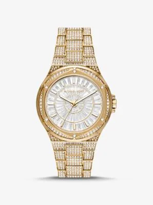 Oversized Lennox Pavé Gold-Tone Watch