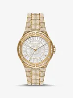 Oversized Lennox Pavé Gold-Tone Watch