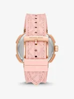 Oversized Sydney Pavé Rose Gold-Tone and Logo Watch