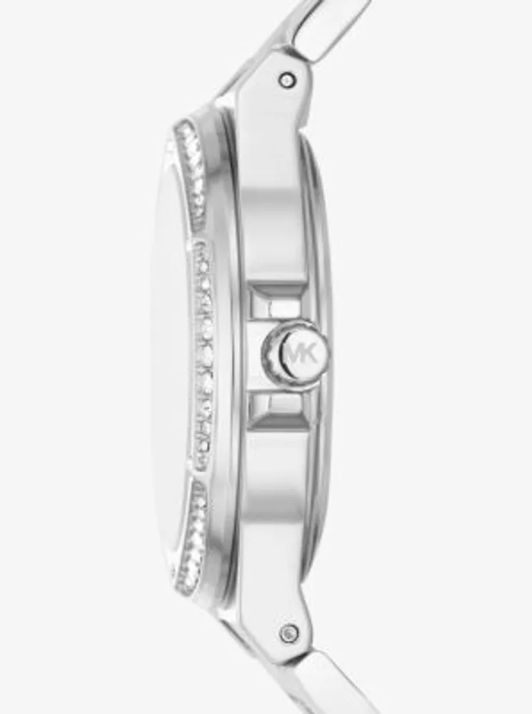 Lennox Pavé Logo Silver-Tone Watch