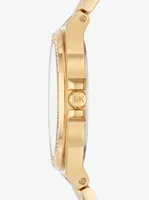 Mini Lennox Pavé Gold-Tone Watch