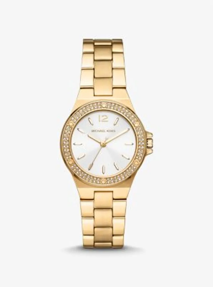 Mini Lennox Pavé Gold-Tone Watch