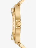 Oversized Lennox Animal Pavé Gold-Tone Watch