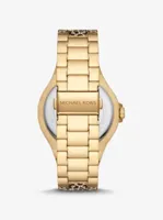 Oversized Lennox Animal Pavé Gold-Tone Watch