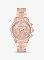 Oversized Layton Pavé Rose Gold-Tone Watch