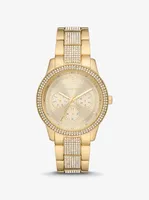 Oversized Tibby Pavé Gold-Tone Watch