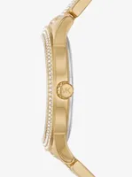 Oversized Tibby Pavé Gold-Tone Watch