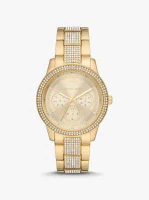 Oversized Tibby Pavé Gold-Tone Watch