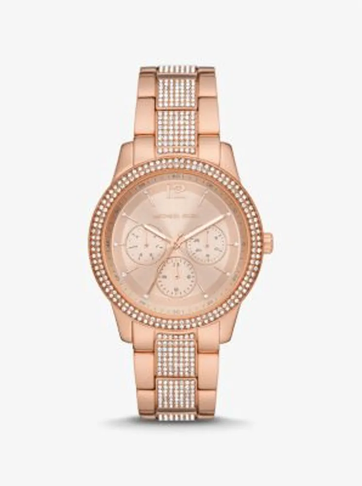 Oversized Tibby Pavé Rose Gold-Tone Watch