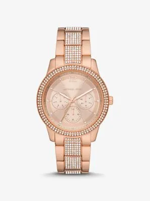 Oversized Tibby Pavé Rose Gold-Tone Watch