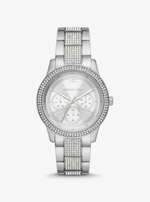 Oversized Tibby Pavé Silver-Tone Watch