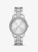 Oversized Tibby Pavé Silver-Tone Watch