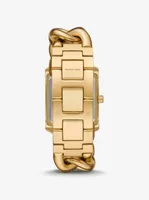 Oversized Emery Pavé Gold-Tone Curb Link Watch