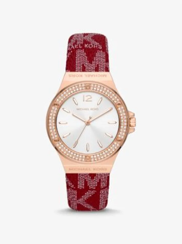 Lennox Pavé Rose Gold-Tone and Logo Watch