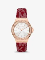 Lennox Pavé Rose Gold-Tone and Logo Watch