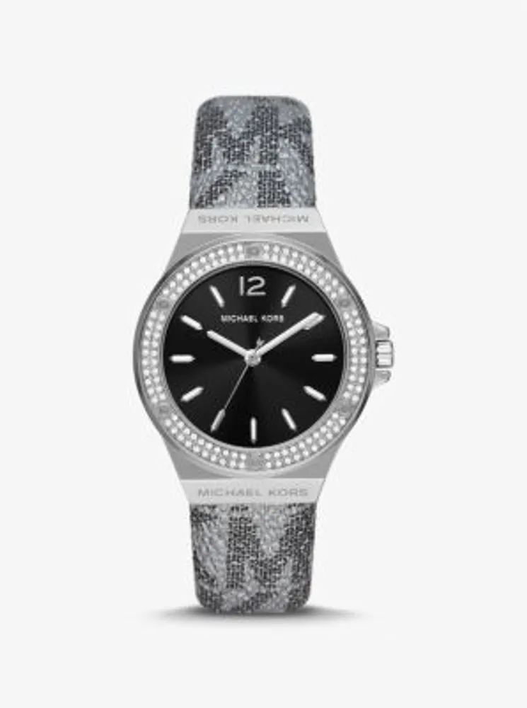 Lennox Pavé Silver-Tone and Logo Watch