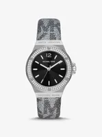 Lennox Pavé Silver-Tone and Logo Watch