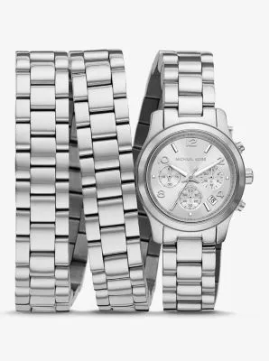 Limited-Edition Runway Rhodium-Plated Stainless Steel Wrap Watch