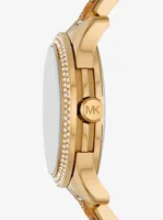 Runway Pavé Gold-Tone and Tiger's Eye Watch