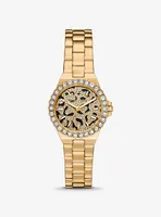 Mini Lennox Animal Pavé Gold-Tone Watch