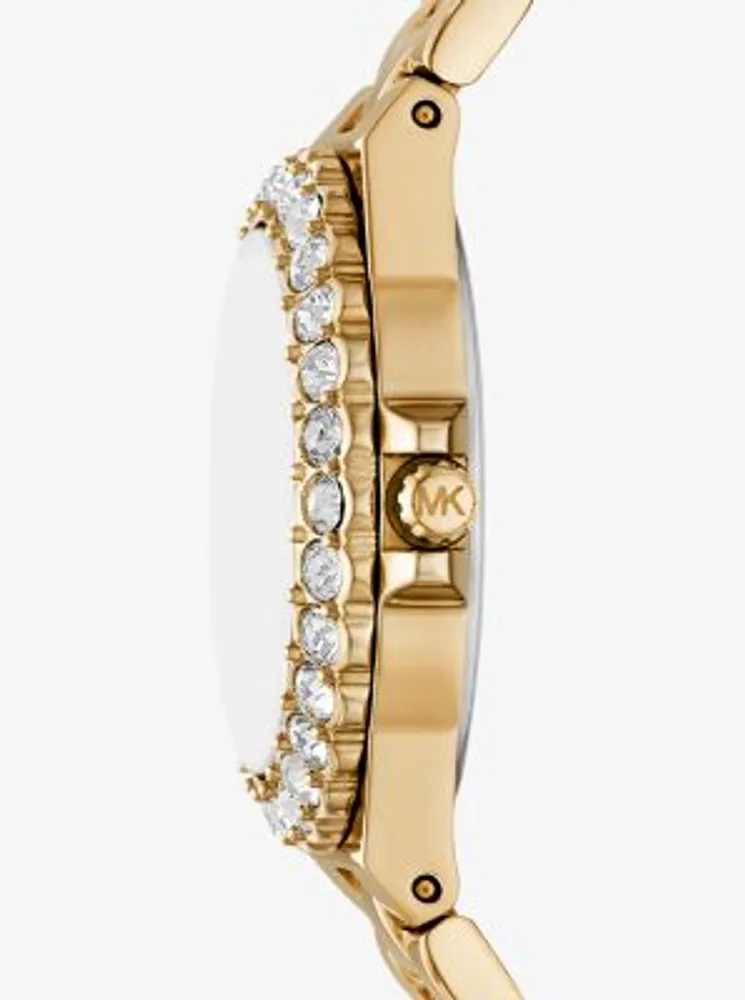 Mini Lennox Pavé Gold-Tone Watch