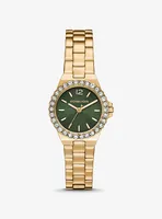 Mini Lennox Pavé Gold-Tone Watch